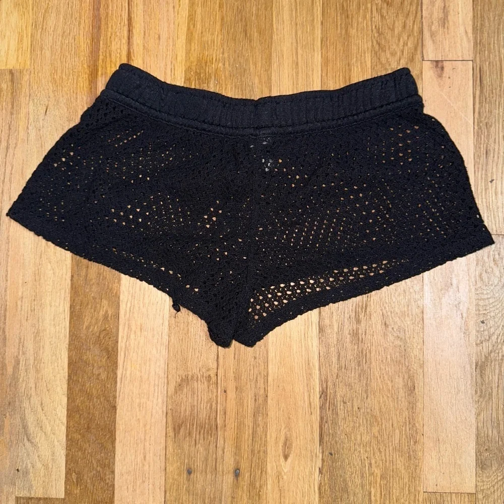 Black Crochet Women Shorts
